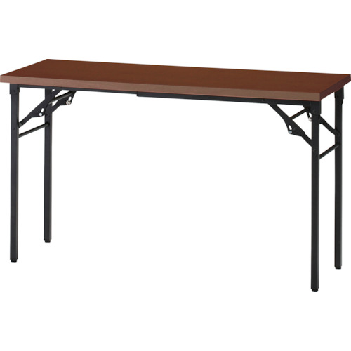 【TRUSCO】ＴＲＵＳＣＯ　折りたたみ会議テーブル　１８００Ｘ４５０ＸＨ７００　棚板なし　ウォールナット